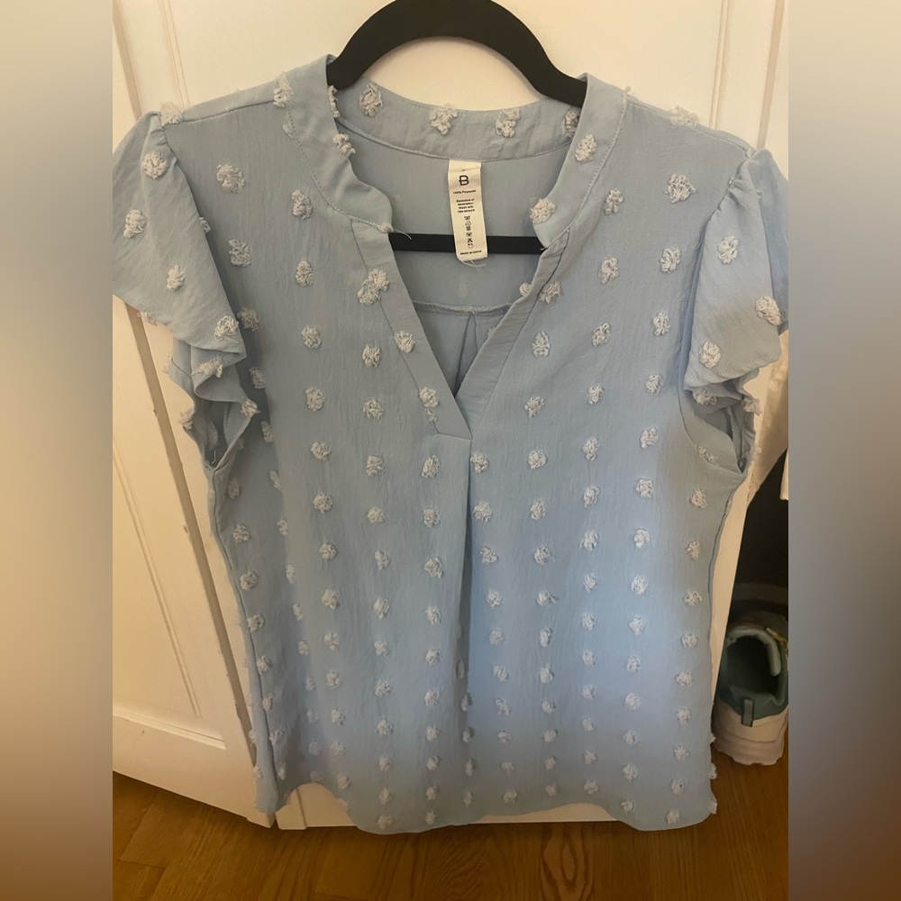 Light Blue Textured Blouse